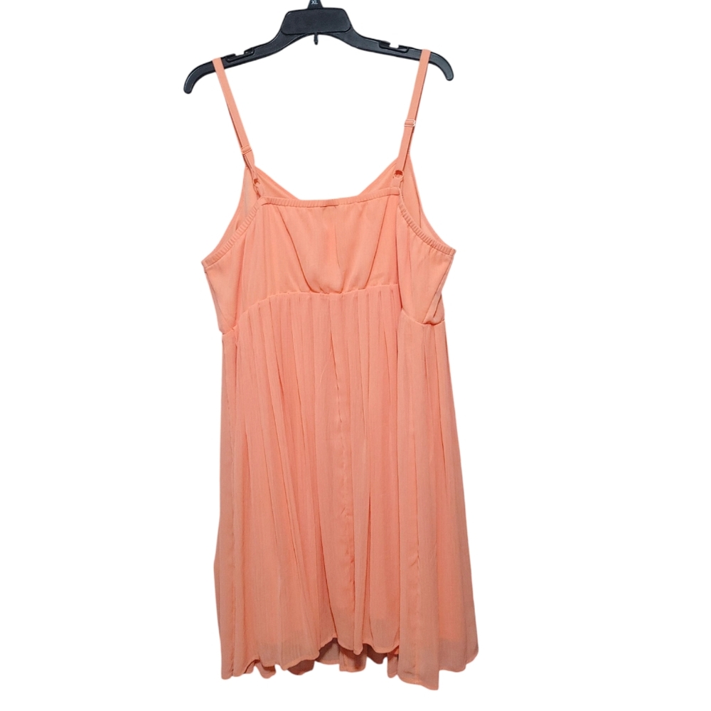 Torrid Coral Sleeveless Stretch Pleated Skirt Mini Dress Women's Size 2X - Picture 3 of 10